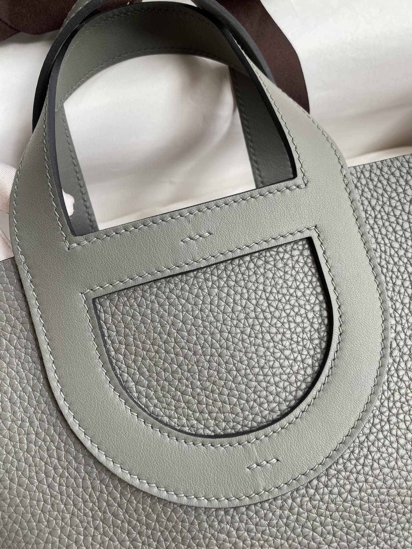 Hermes In The Loop 18 Bag In Gris Meyer Clemence Leather